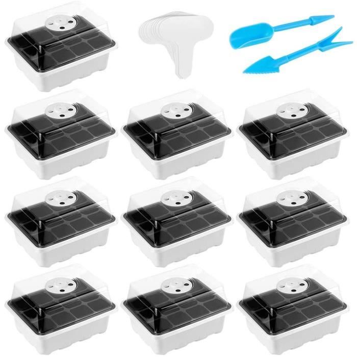 KEEPH 10Pcs Pot Semis PP Épaissie Plateau à Semis Pot de Fleur Plante Pots de Germination pour Terreau Semis 