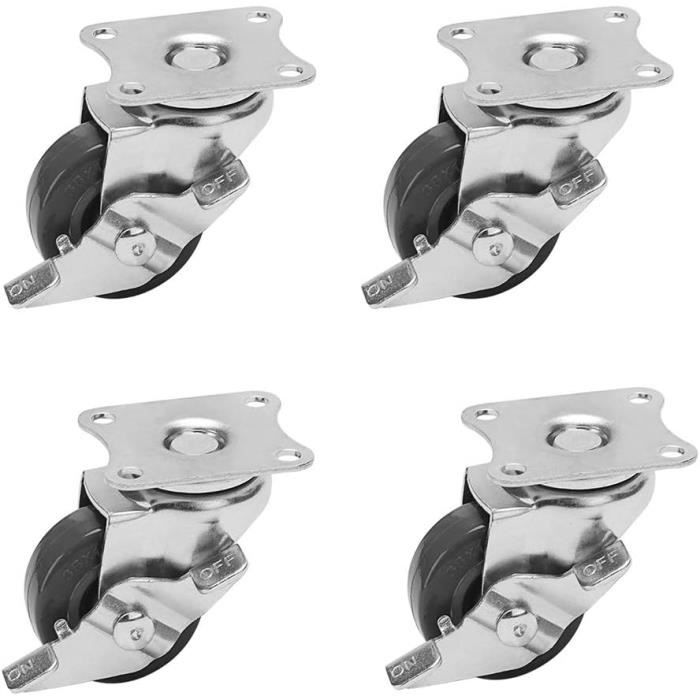 Lot De 4 Roulettes Universelles STOBAZA Pour Poussette Et Trotteur - Pivotantes 360° Polypropylène Blanc