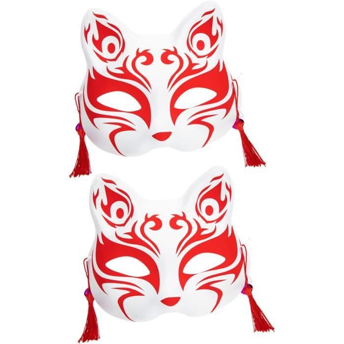 Masque Renard YangYong Pour Halloween - Demi-Visage En PVC | Déguisement Kabuki Et Fête