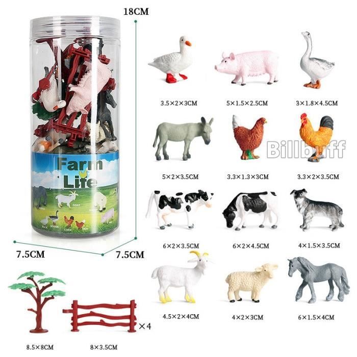 Figurines de jouets-B - Mini ferme de Simulation d'animaux, 12 pièces,  Modèle de dinosaure, Ensemble de figur - Cdiscount Jeux - Jouets