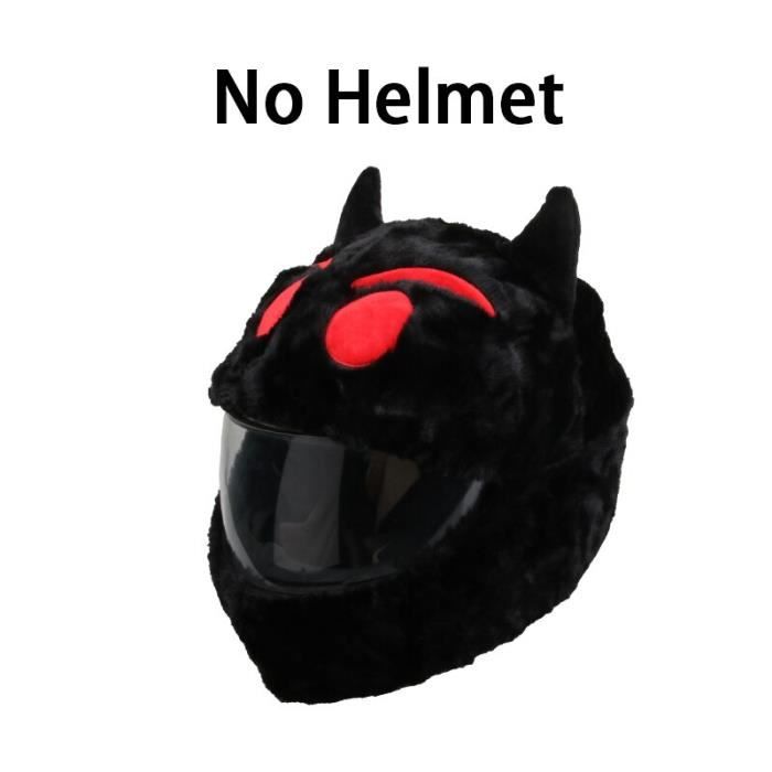 (S Demon noir-rouge) Couvre-peluche pour les accessoires de casque de moto