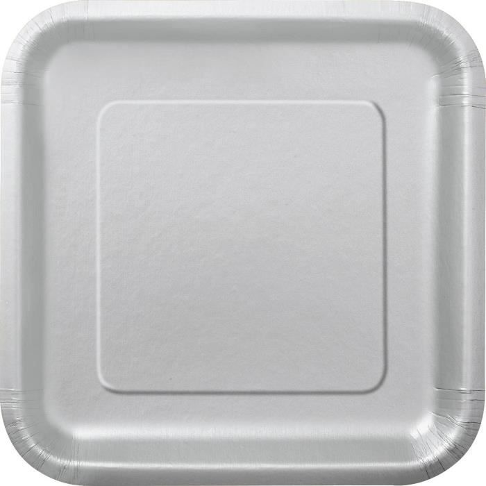Assiettes En Carton écologiques Unique Party - 23 Cm, Thème Rose Et Argent Pailleté - Lot De 8, Sans Plastique