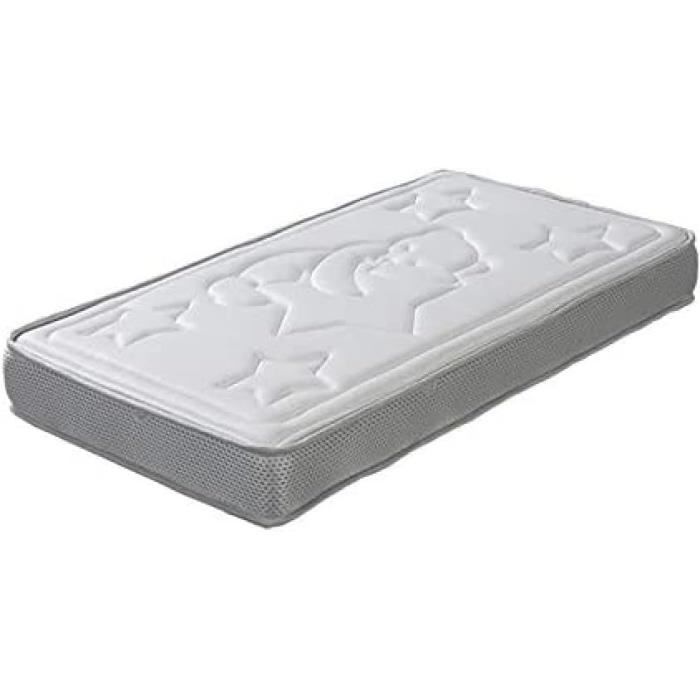 Matelas à Langer Rigide Bébé 80x50 Cm - Anti-Roulis, Imperméable Avec Bords Surélevés - Idéal Lit 140x70 Cm - Motif Souris Unisexe