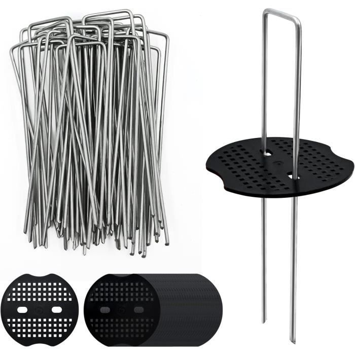 Lot De 40 Piquets De Jardin En Forme De U - 15 Cm Acier Galvanisé Pour Tissu Paysager Et Anti-Mauvaises Herbes