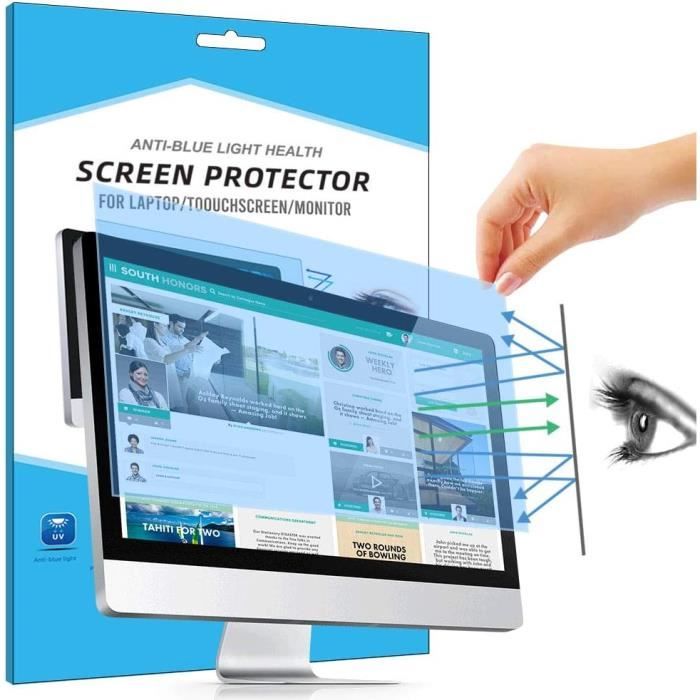 Filtre Anti-Lumière Bleue Pour Écran 12-27" - Amovible Et Réutilisable - Protection Yeux Et Sommeil