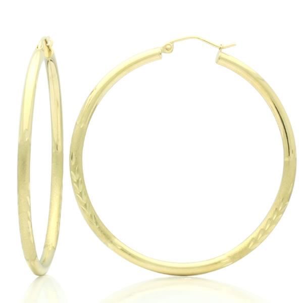 Boucles D'Oreilles Créoles En Cristal - Plaqué Or Jaune 585/1000 - Taille 18 Mm - Marque Papillon Bleu