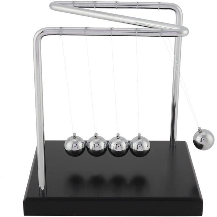 Boule D'équilibre Newton - Jouet Scientifique Pendule En Bois Et Acier, Décoration Bureau éducative