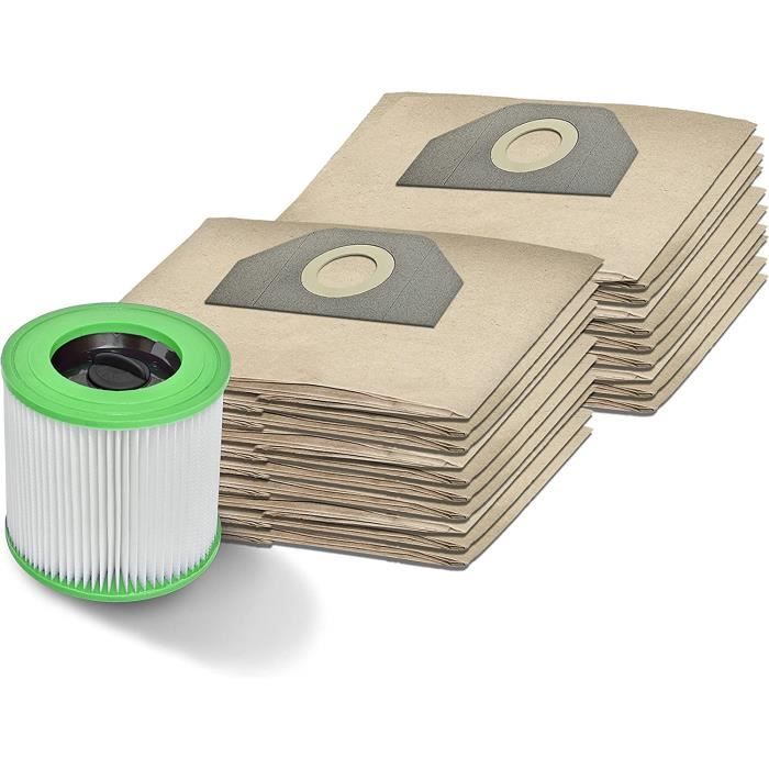Lot De 5 Sacs D'aspirateur Pour Karcher 6.959-130.0 WD3 WD3P MV3 A2204 A2254 A2604 Sacs Filtrants En Papier De Rechange Pour Aspirateur Wet Dry Sac A Poussiere Pour Aspirateurs Karcher 86190807