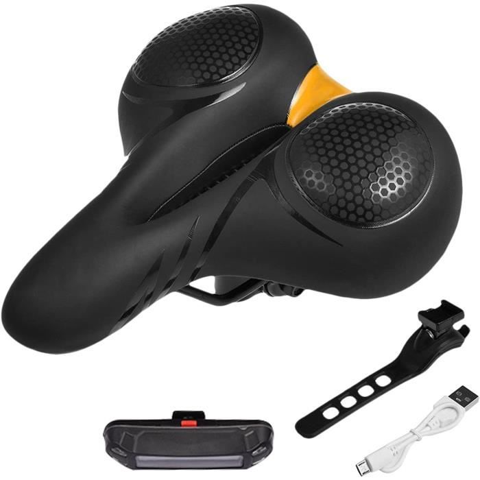 Coussin De Selle Vélo Ergonomique - Noir, Gel, Route Et VTT, 27x16x7 Cm