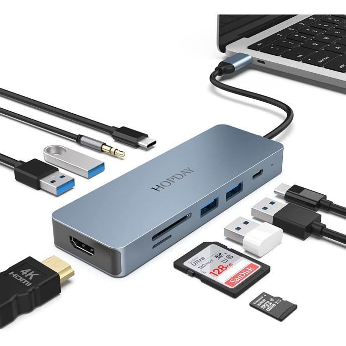 Adaptateur 11 En 1, Type-C Avec USB 3.0 Compatible 4K, Dock USB-C, Station  D'accueil - BYL2110 - 2024 - TOGO INFORMATIQUE