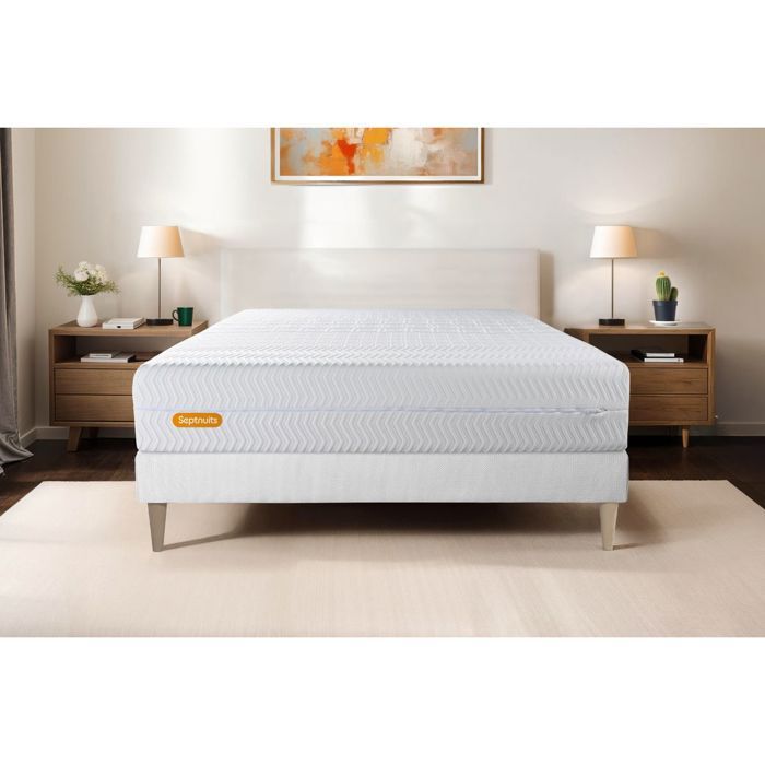 Matelas 140x190 Memo Bio Mousse à mémoire de forme 5 zones de confort Maxi épaisseur Déhoussable Matelas 140x190 Memo Bio Mousse à mémoire de forme 5 zones de confort Maxi épaisseur Déhoussable