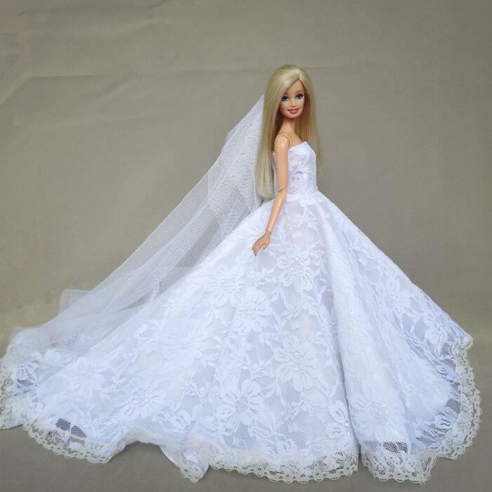 Robe de mariée élégante pour fille, tenue de princesse, vêtements BJD,  tenue de beurre Barbie, accessoires