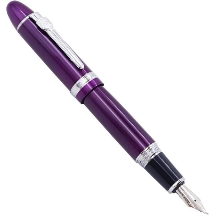 Stylo Plume De Collection Gros Et Lourd - Marbré Marron - Acier - Neuf Jamais Encré