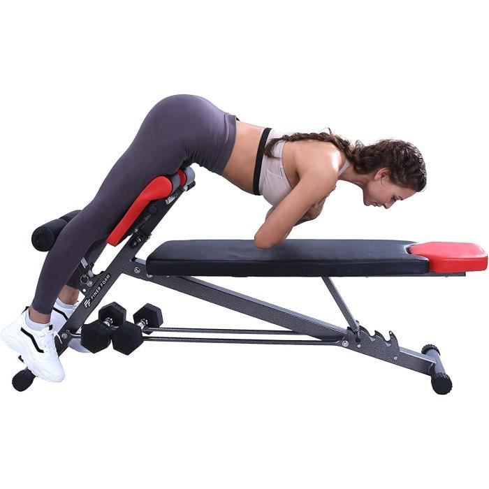 Finer Form Banc Musculation Multifonctionnel Réglable Développé Couché Extensions Dos Redressem