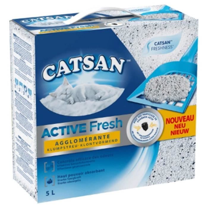 Catsan Active Fresh Litière Minérale Agglomérante pour Chat 5 L