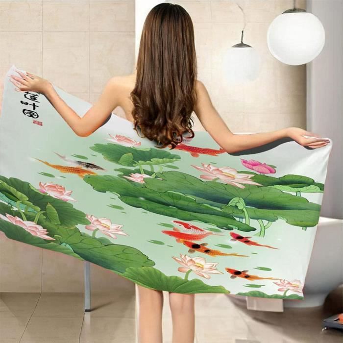 Serviette De Plage MAYCA RI 180x80cm - Séchage Rapide, Motifs Originaux, Yoga Et Sport