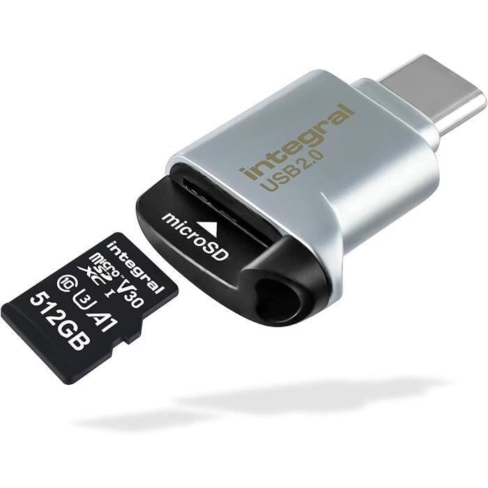 Integral Lecteur de Carte Micro SD USB2.0-USB C Type-C OTG Adaptateur de  Carte mémoire pour Micro SD, microSDHC, microSDXC - Cdiscount Informatique