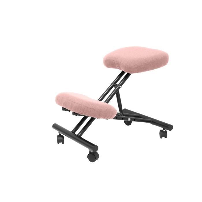 tabouret de bureau ergonomique fixe réglable à roulettes bali rose pâle - piqueras y crespo modèle mahora
