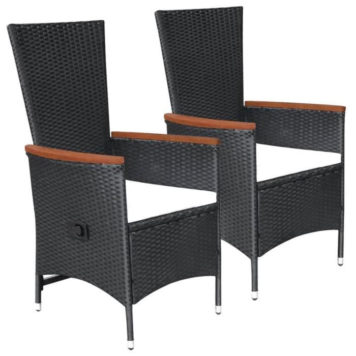 vidaXL Chaises d'extérieur lot de 2 Résine tressée - vue 1