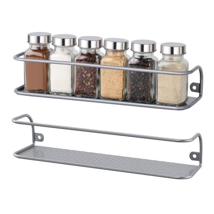 Nex Lot De 2 Etageres Murales Pour Vernis A Ongles Argente Achat