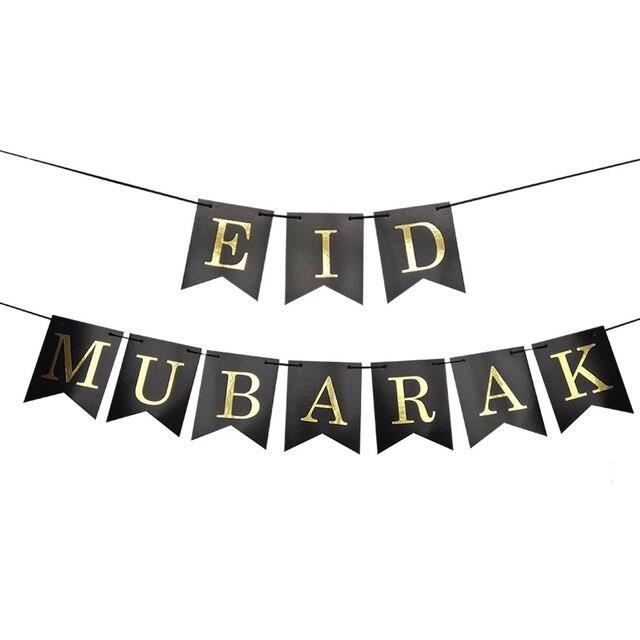 Guirlande Ramadan Mubarak Eid 16 Pièces - Décoration Lune Étoiles Lanterne Or Ramadan Intérieur Extérieur