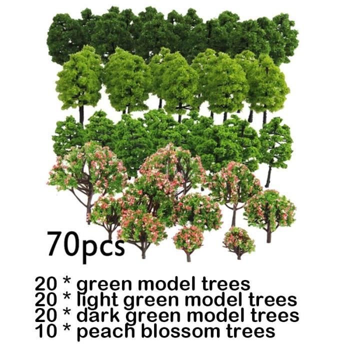 ZYWUOY – Lot De 100 Arbres Miniatures 1/100 – 3,5 Cm – Pour Trains, Dioramas Et Paysages – Plastique Vert