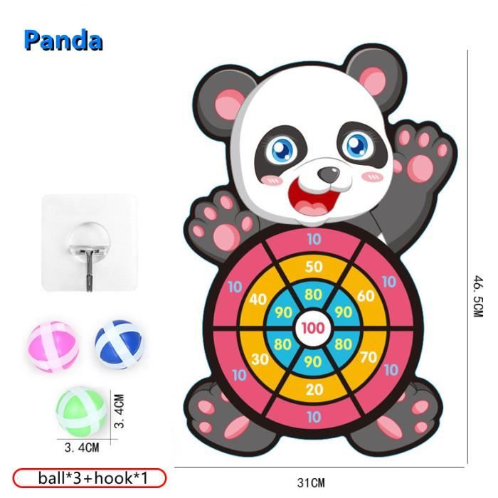 Jeu De Fléchettes Panda Avec 12 Balles Collantes Et Crochet – Pour Enfants De 3 à 12 Ans, Intérieur/extérieur