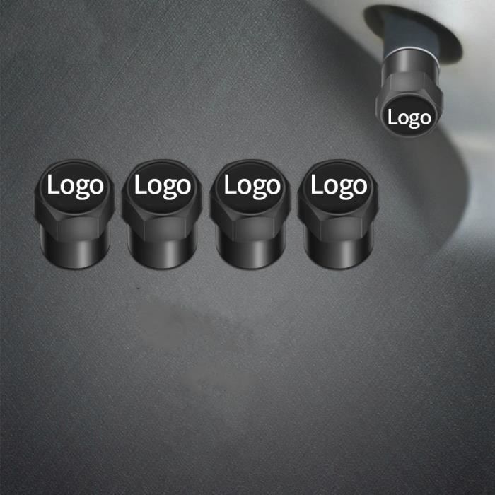 OFFT Lot De 4 Bouchons Valve Pneu Peugeot 206 308 - Capuchons Métal Étanchés Anti-Poussière Avec Logo Voiture