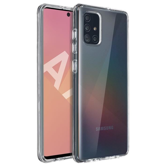 Coque Samsung Galaxy A71 Rigide Bords Antichocs Bumper Transparent Blanc