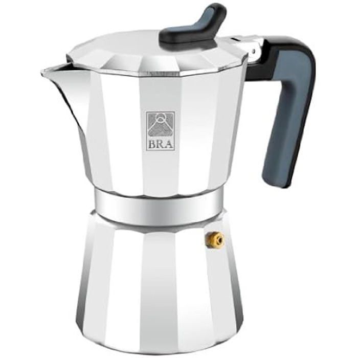Cafetière - BRA - Deluxe - 6 Tasses - Aluminium - Compatible Lave-Vaisselle Cafetière - BRA - Deluxe - 6 Tasses - Aluminium - Compatible Lave-Vaisselle
