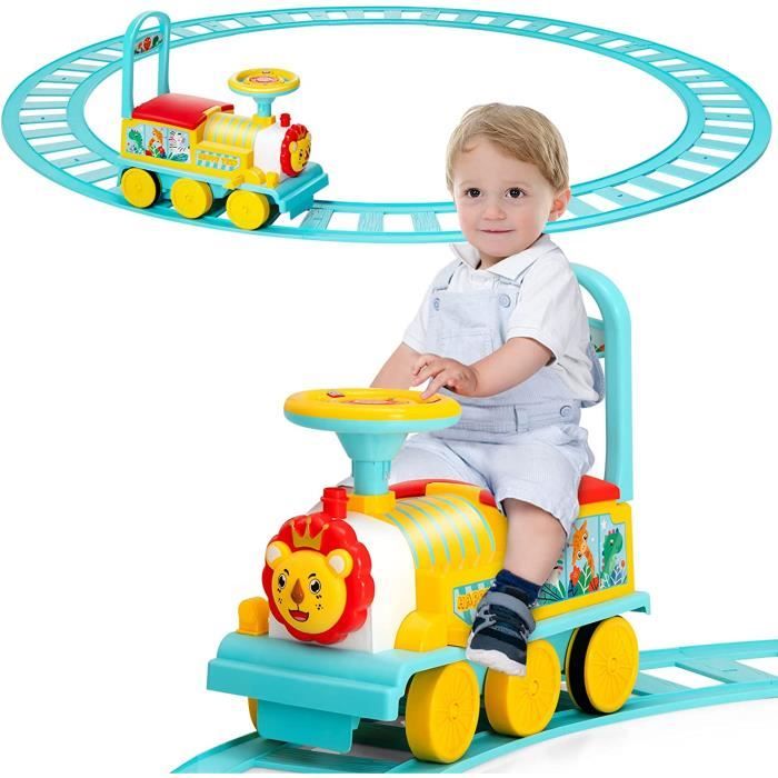 DREAMADE Train Électrique avec Rails 16PCS, Voiture Enfant