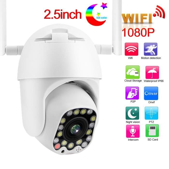 KOA Caméra de Surveillance 2.5inches 17LED WIFI IP Caméra dôme double