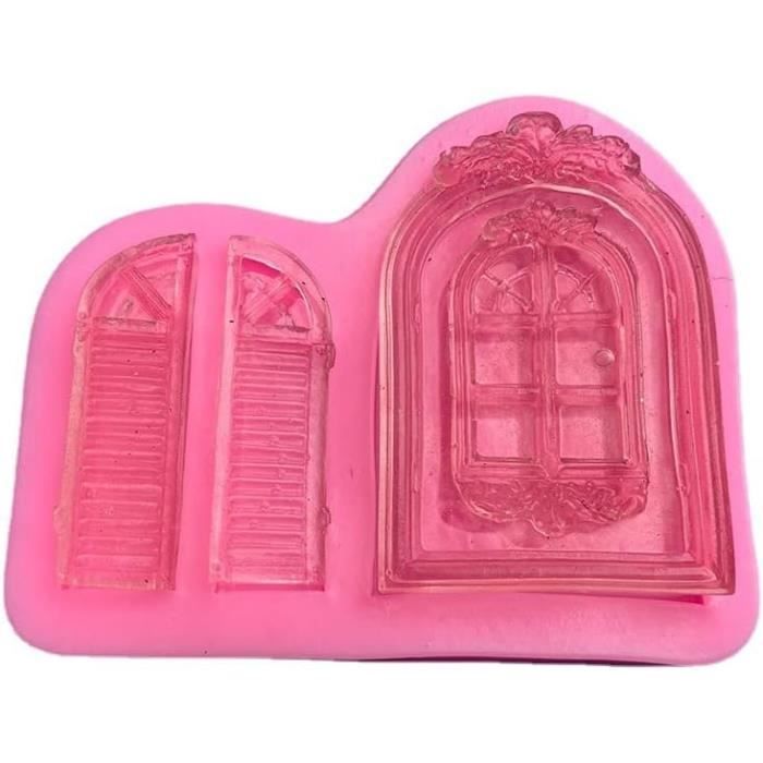 Atyhao Moule à Chocolat 2pcs DIY Porte Fenêtre Silicone Moule Gâteau