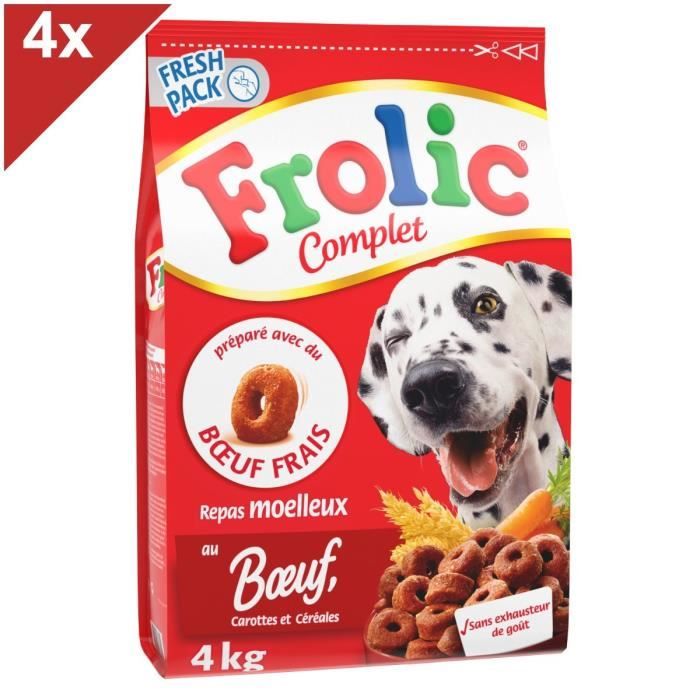 FROLIC Croquettes au boeuf pour chien 4x4kg Cdiscount