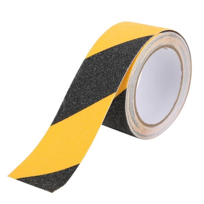 Garosa Rubans d'avertissement Ruban PVC antidérapant noir jaune rubans  adhésifs d'avertissement de sol imperméables givrés 50mm