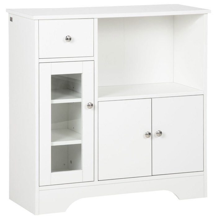 HOMCOM - Buffet de cuisine - Panneau de particules - 80x30x82cm - Blanc