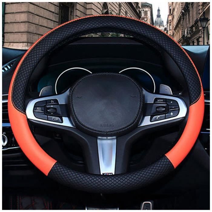 DLXYZML Couvre Volant Voiture Pour Citroen Berlingo 2015-2018,Cuir