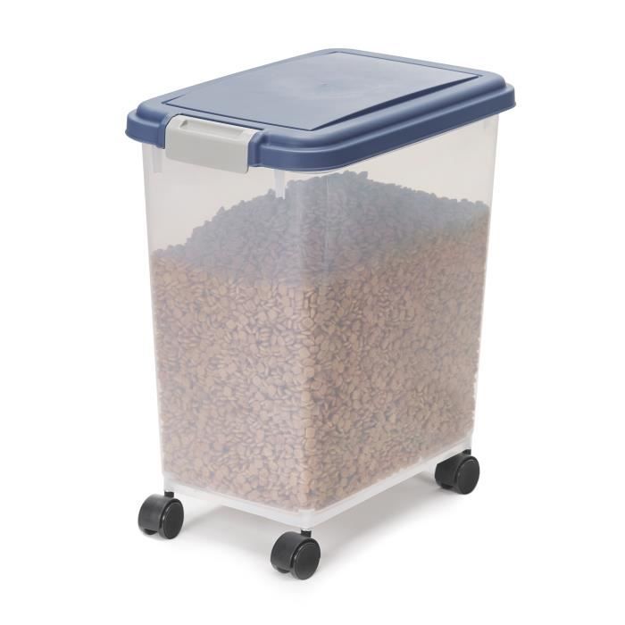 Meilleurs prix pour Iris Ohyama, Conteneur à Nourriture plastique(PP) hermétique sans BPA pour animaux avec Roues, Pelle, 35L, MP-8, Bleu