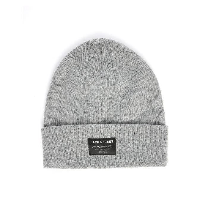 Bonnet uni gris pour homme