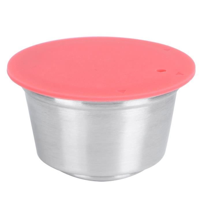 Dosettes de café réutilisables tasse de Capsule de café rechargeable réutilisable d'acier inoxydable adaptée à la cafetière Dolce Gusto rouge Dosettes de café réutilisables tasse de Capsule de café rechargeable réutilisable d'acier inoxydable adaptée à la cafetière Dolce Gusto rouge