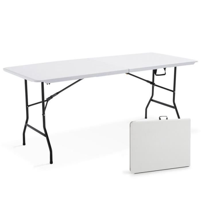 Table pliante de pique nique en résine - MOB EVENT PRO - 180 cm - Blanc - Pliable