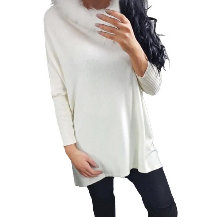 robe pull fourrure manche