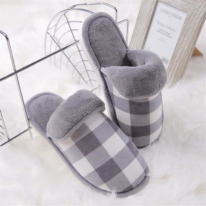 Treillis Chaussons Série Couple Beau Elégant Rétro Chausson Homme Plus