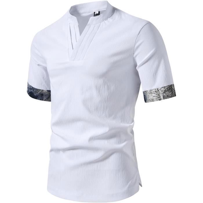 T-shirt Fred Perry Homme – Gris Chiné – Taille M – Coton – Occasion (décoloré Devant)