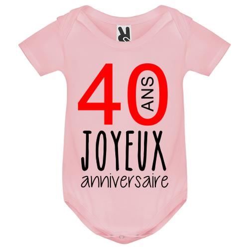 Body Bebe Rose Joyeux Anniversaire 40 Ans Bebe Fille Blanc Achat Vente Body Cdiscount Body Bebe Rose Joyeux Anniversaire 40 Ans Bebe Fille Blanc Achat Vente Body Cdiscount