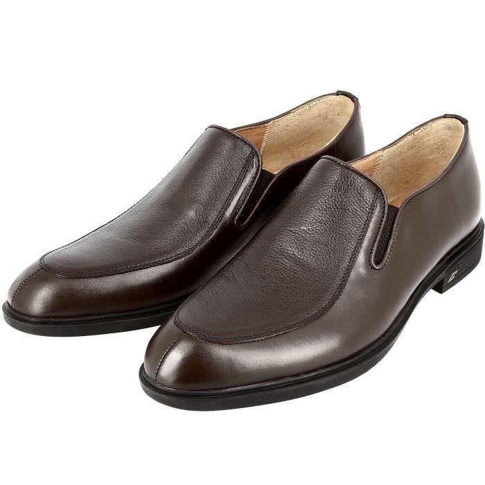 Mocassins Homme Corvari En Cuir Suédé Chocolat - Taille 42 - Neufs Avec Petit Défaut
