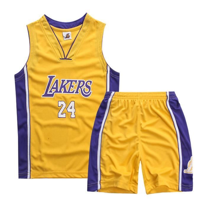Rétro Los Angeles Lakers Kobe Bryant Basketball Cousu Shorts Jaune 