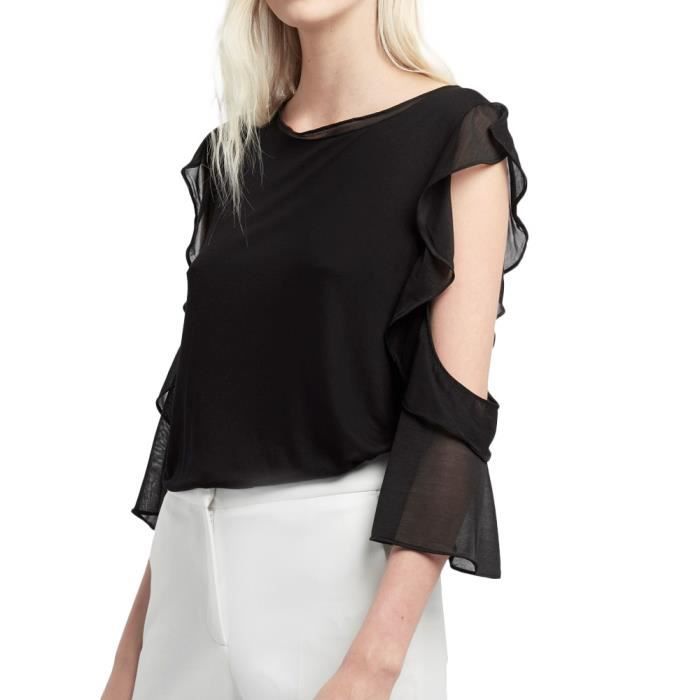 Blouse Noir Fluide Femme French Connection Ruffle Black - Cdiscount  Prêt-à-Porter