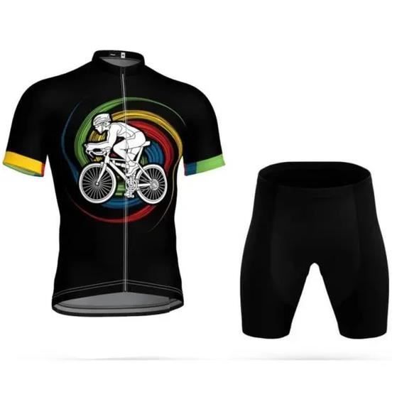 Maillot Cycliste Homme Manches Courtes – Respirant, Séchage Rapide, 4 Poches Dos – Pour Vélo Route, VTT, Fitness – Tissu Polyester