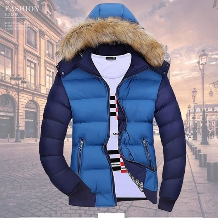 Veste paisse Homme Business Automne Hiver Chaude Casual Col revers - Bleu  marine bleu marine - Noir